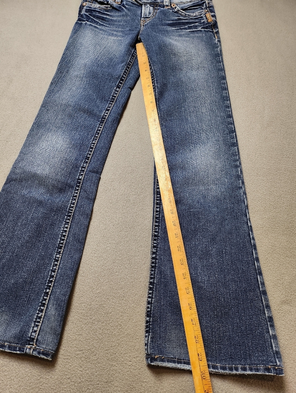 Silver Jeans Women’s Low Rise Bootcut Blue Denim Jeans Sz 27 - Picture 15 of 15